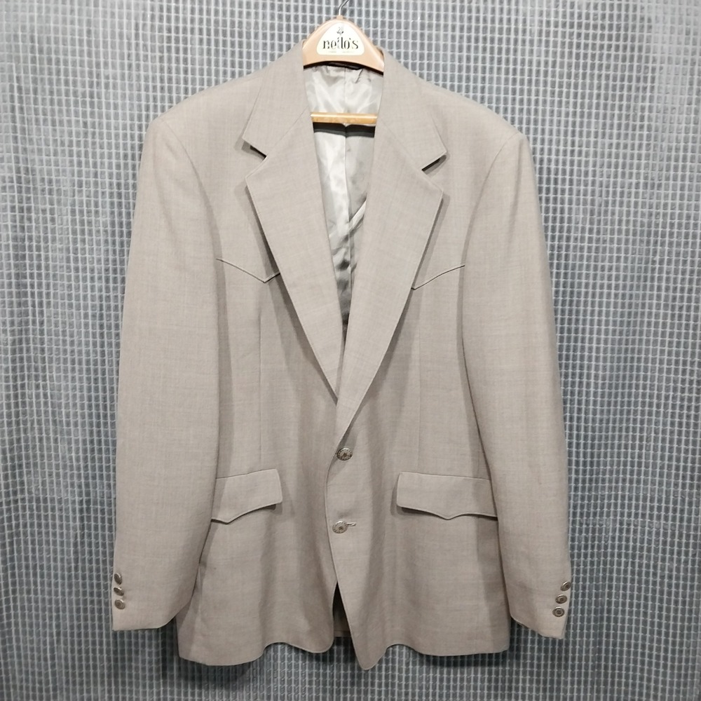 Warren Sewell Mens Western Blazer Sport Coat Yoke USA Made 44L Tan